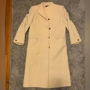 Cream colored long London Fog coat size 10P